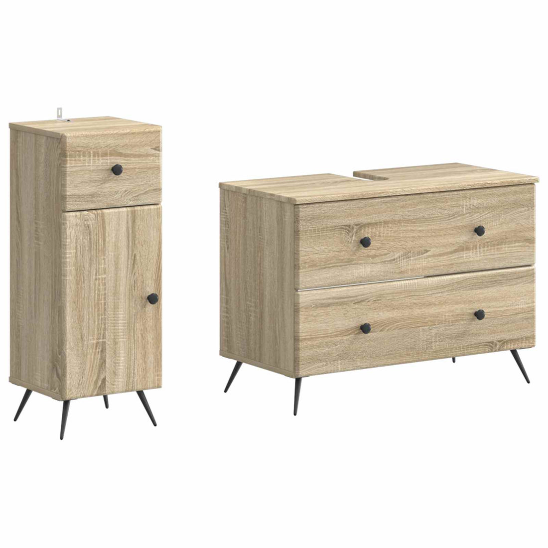 vidaXL Juego de gabinete de baño de 2 piezas BREDA Roble Sonoma
