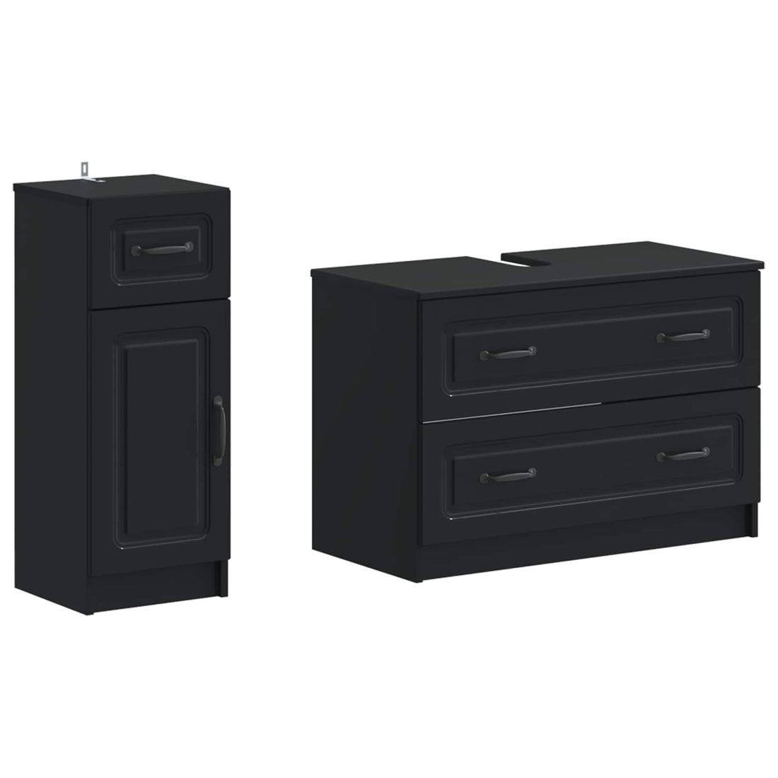 vidaXL Juego de gabinete de baño de 2 piezas UTRECHT Negro