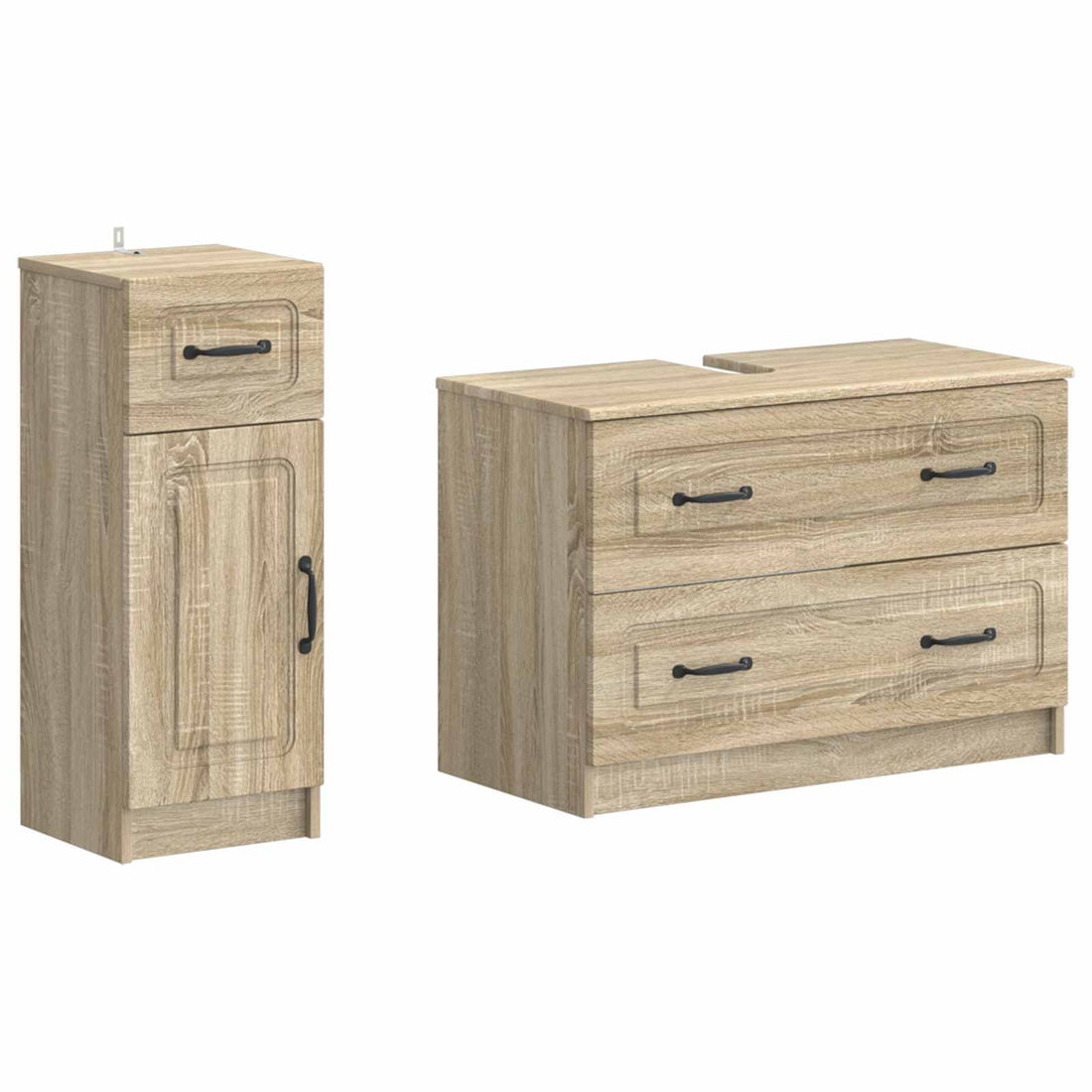 vidaXL Juego de gabinete de baño de 2 piezas UTRECHT Roble Sonoma
