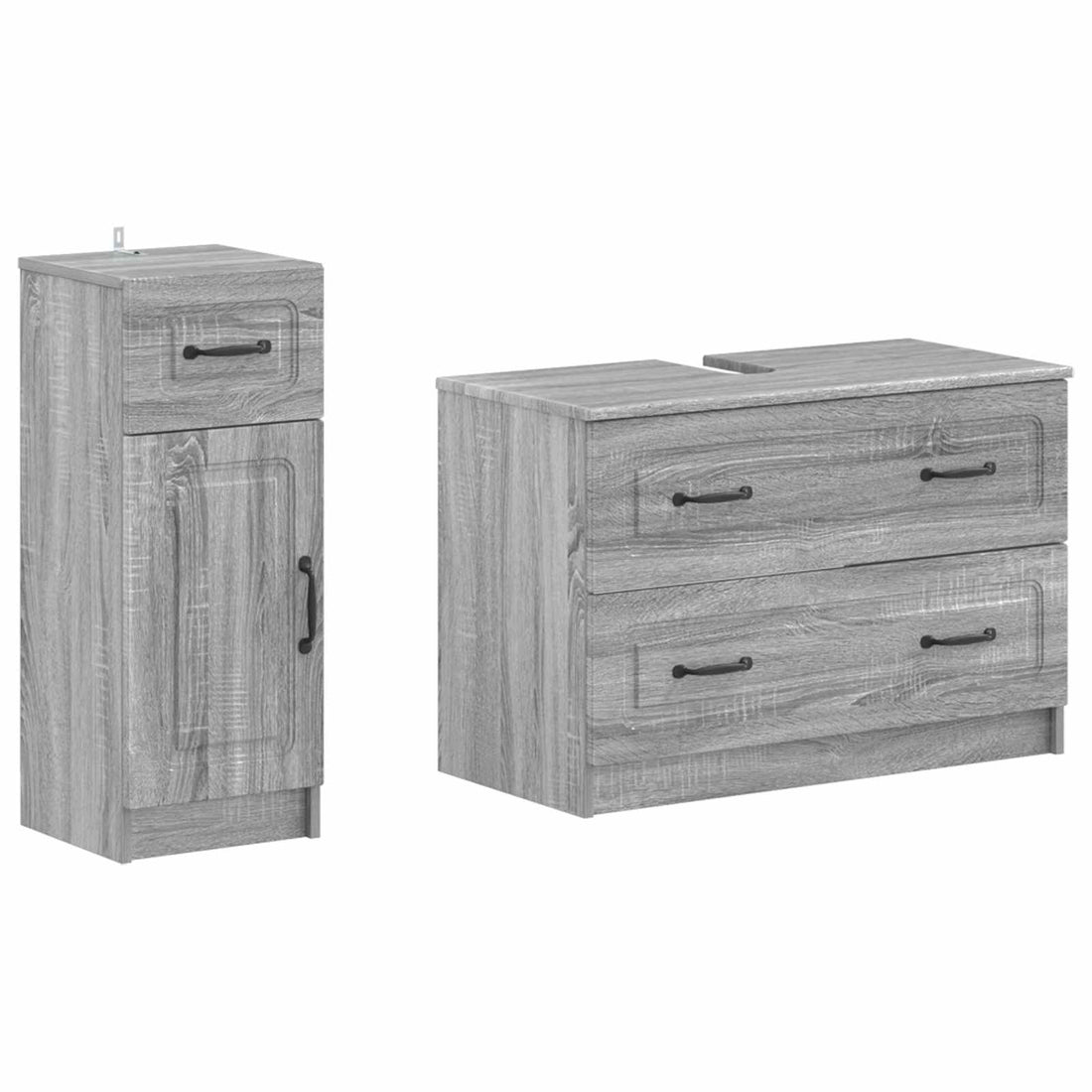 vidaXL Juego de gabinete de baño de 2 piezas UTRECHT Sonoma gris