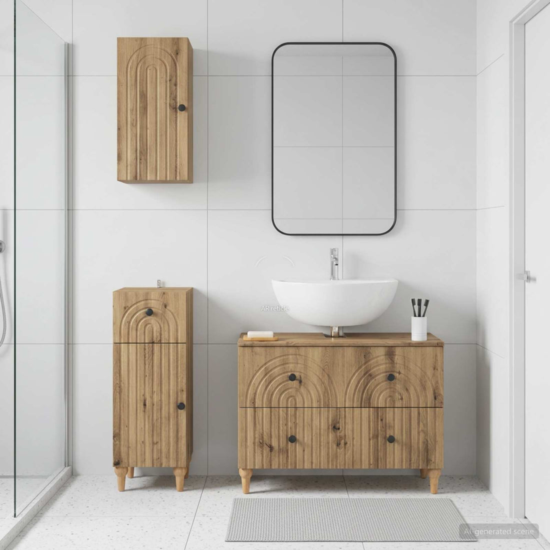 vidaXL Juego de armarios de baño de 3 piezas ALKMAAR Roble artisan