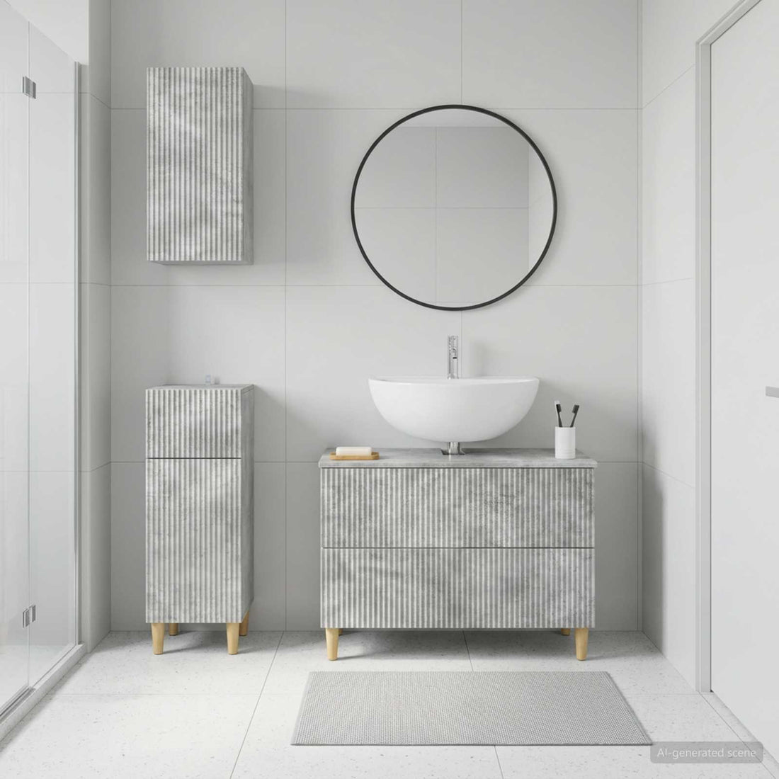vidaXL Juego de armarios de baño de 3 piezas ARNHEM Gris Hormigón