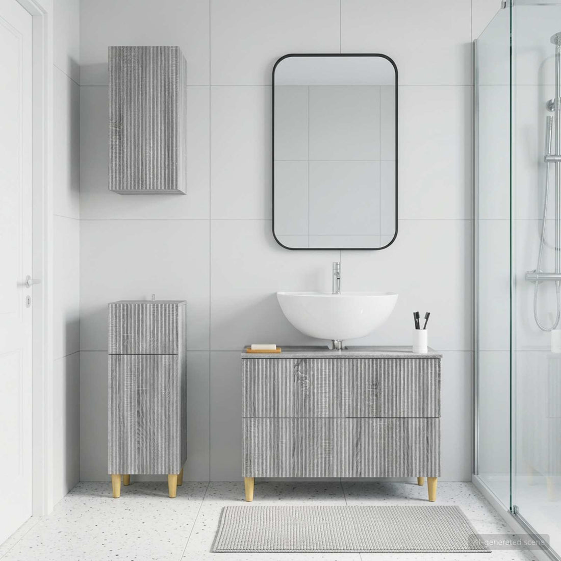 vidaXL Juego de armarios de baño de 3 piezas ARNHEM Sonoma gris