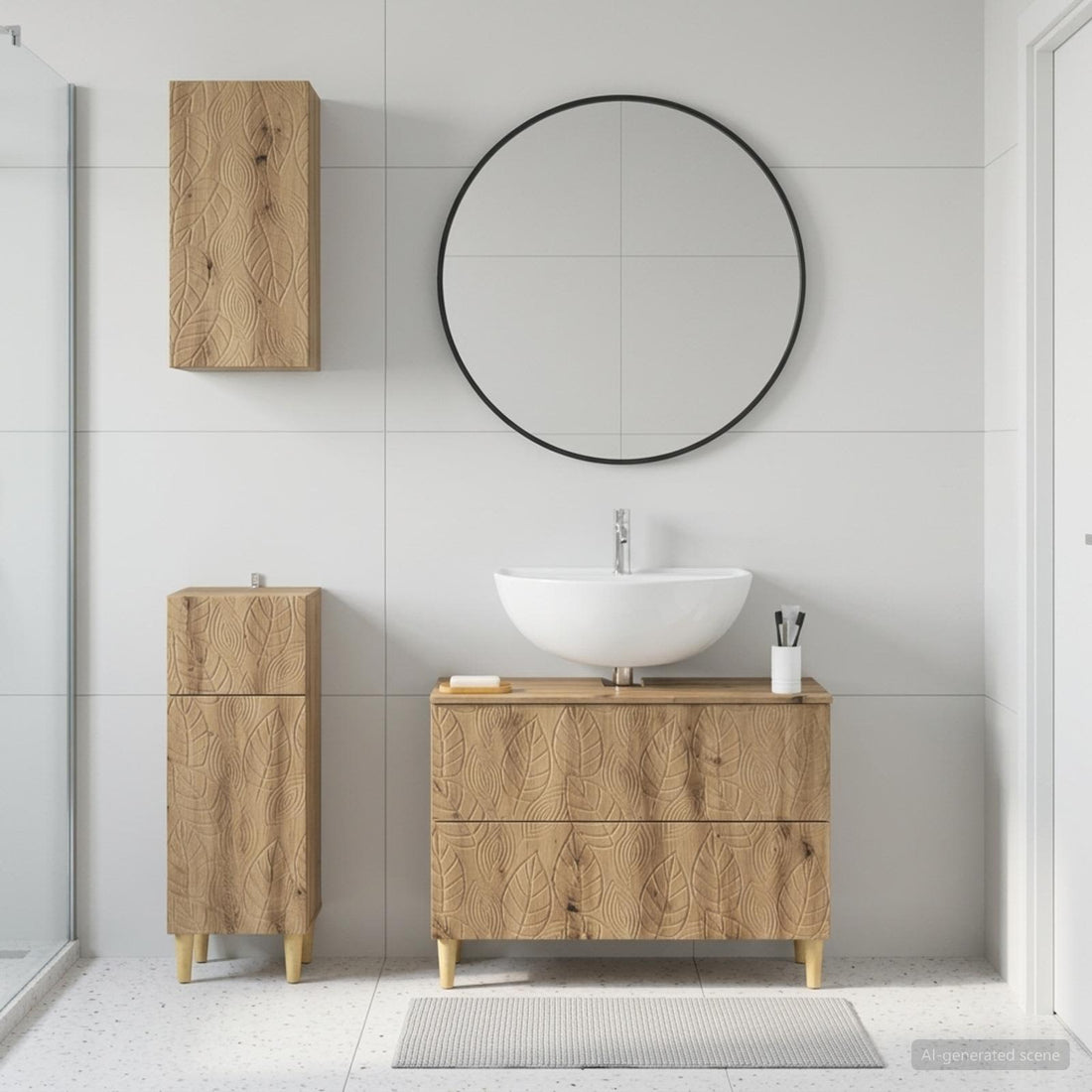 vidaXL Juego de armarios de baño de 3 piezas DELFT Roble artisan