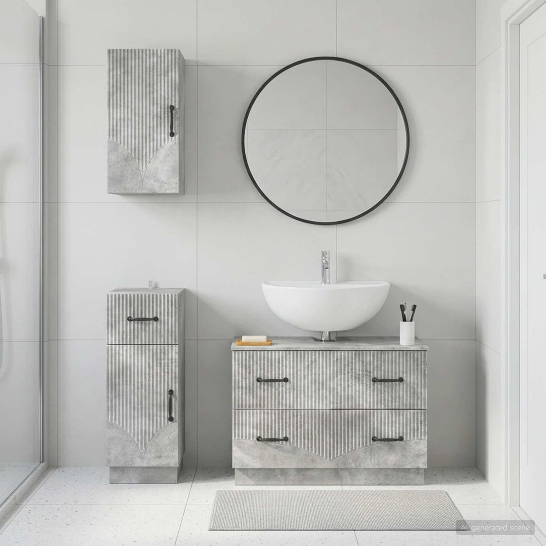 vidaXL Juego de armarios de baño de 3 piezas HOORN Gris Hormigón