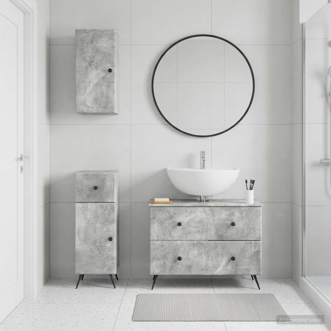 vidaXL Juego de armarios de baño de 3 piezas BREDA Gris Hormigón