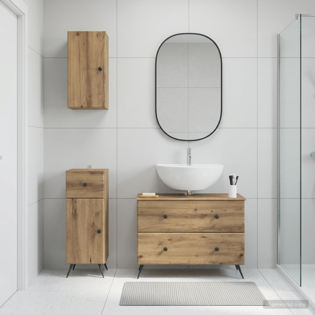 vidaXL Juego de armarios de baño de 3 piezas BREDA Roble artisan