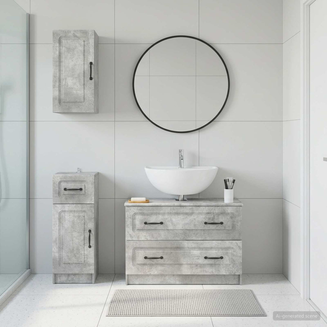 vidaXL Juego de armarios de baño de 3 piezas UTRECHT Gris Hormigón