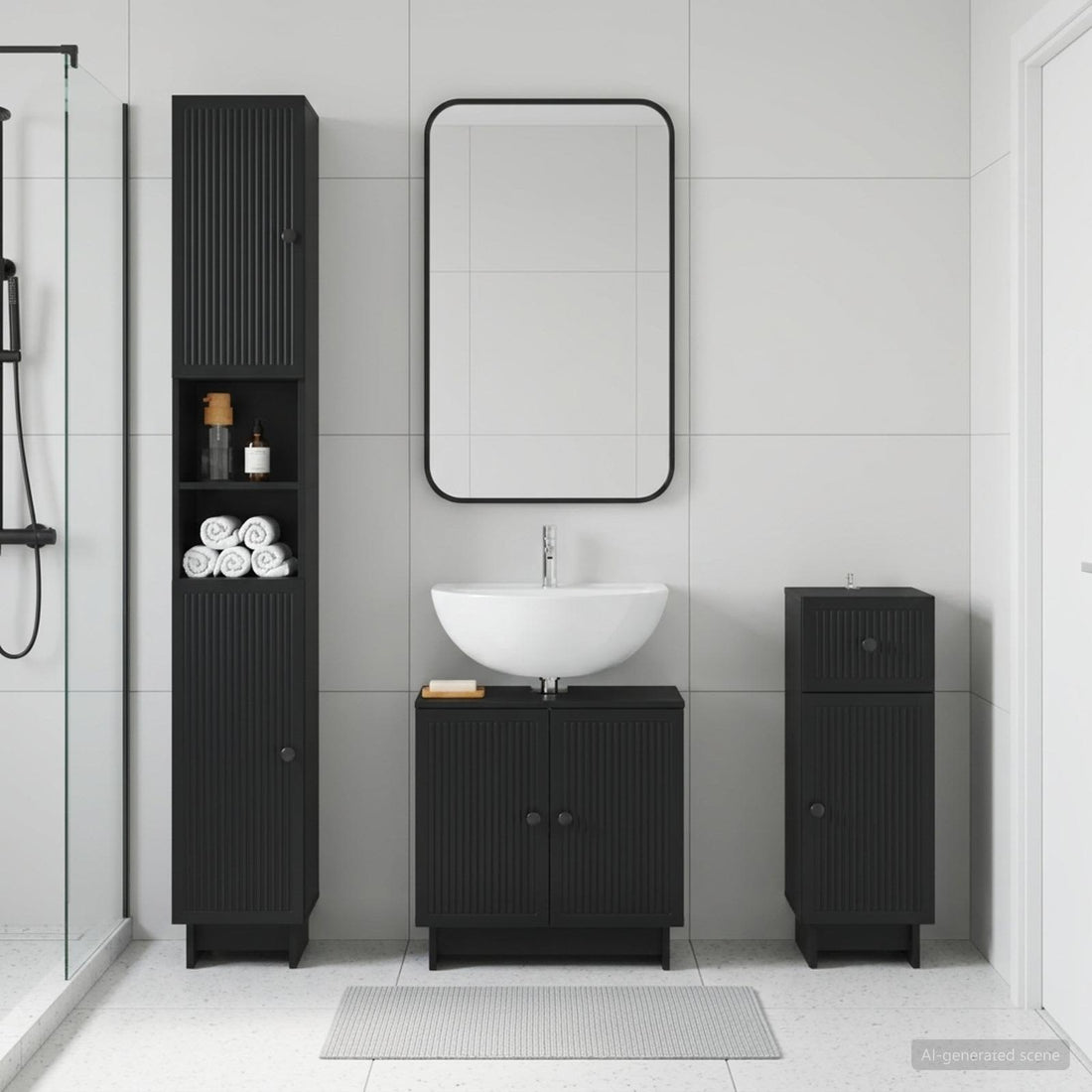vidaXL Juego de armarios de baño de 3 piezas EDE Madera de ingeniería