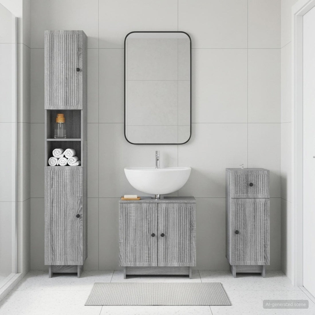 vidaXL Juego de armarios de baño de 3 piezas EDE Madera de ingeniería