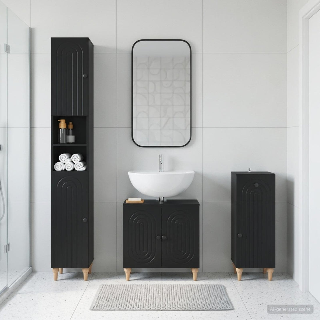 vidaXL Juego de armarios de baño de 3 piezas ALKMAAR
