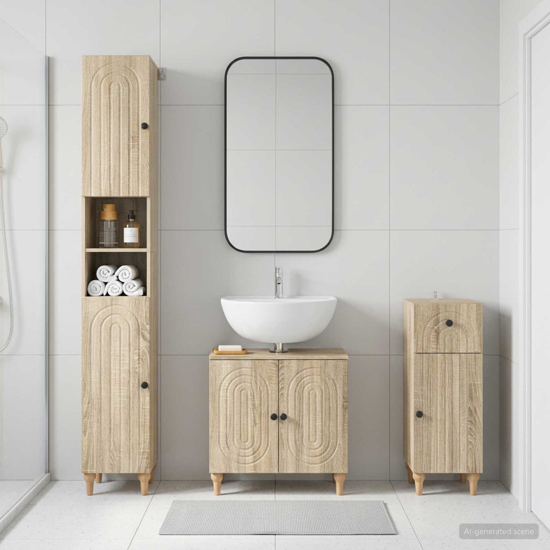 vidaXL Juego de armarios de baño de 3 piezas ALKMAAR