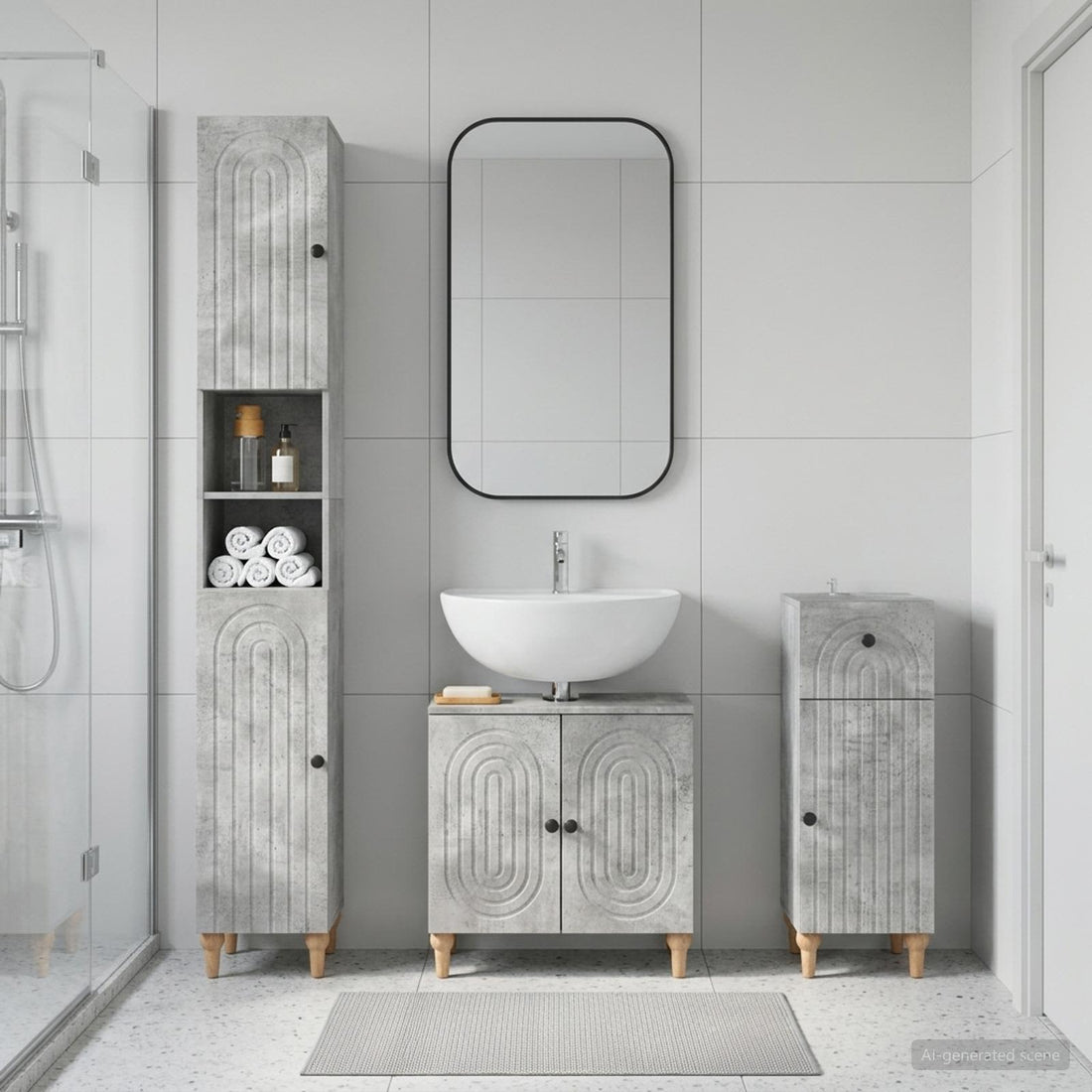 vidaXL Juego de armarios de baño de 3 piezas ALKMAAR