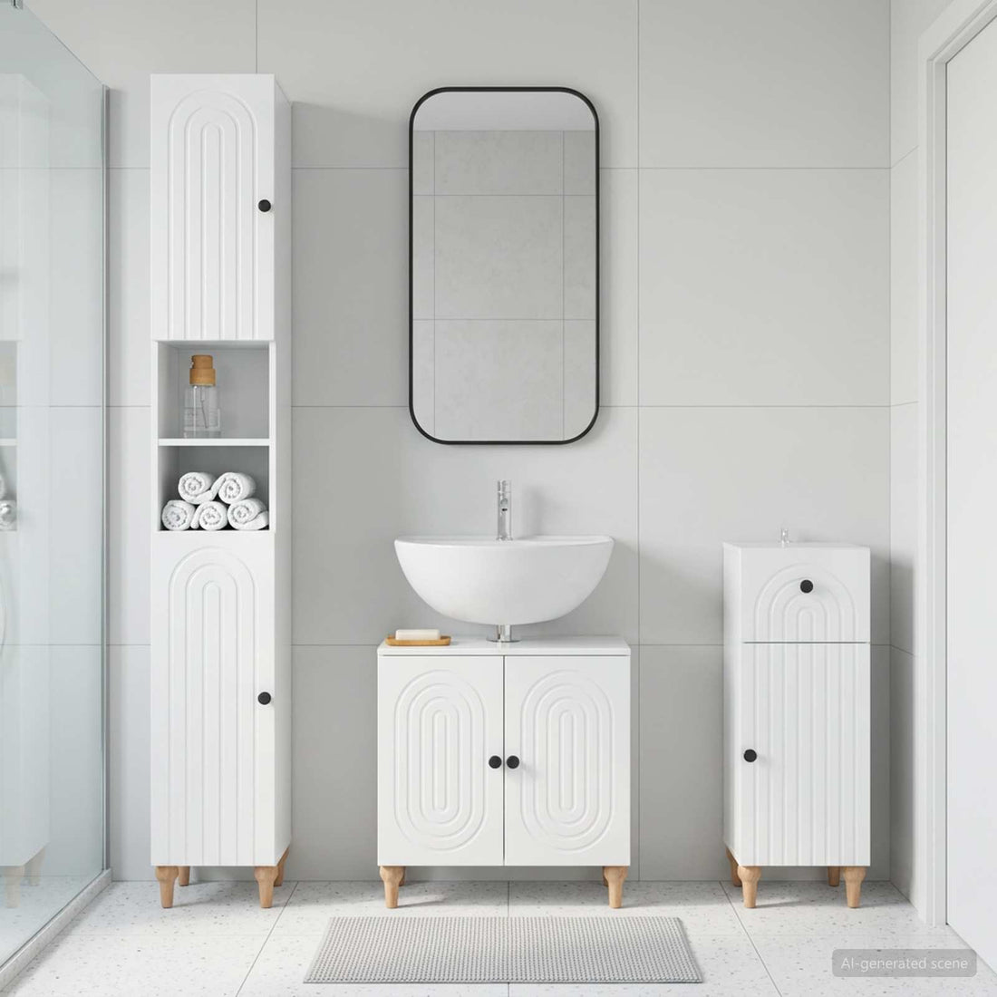 vidaXL Juego de armarios de baño de 3 piezas ALKMAAR