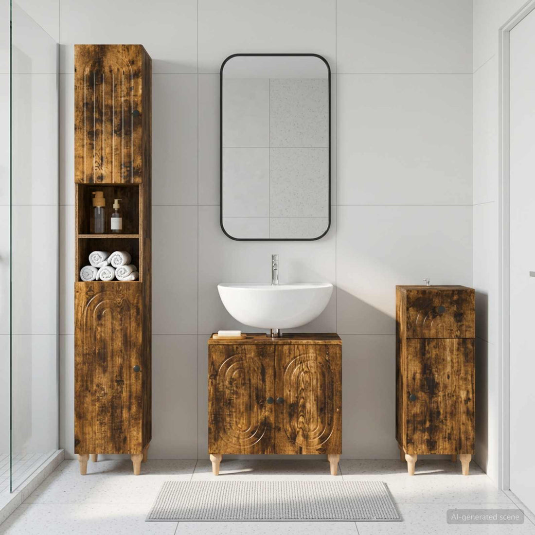 vidaXL Juego de armarios de baño de 3 piezas ALKMAAR