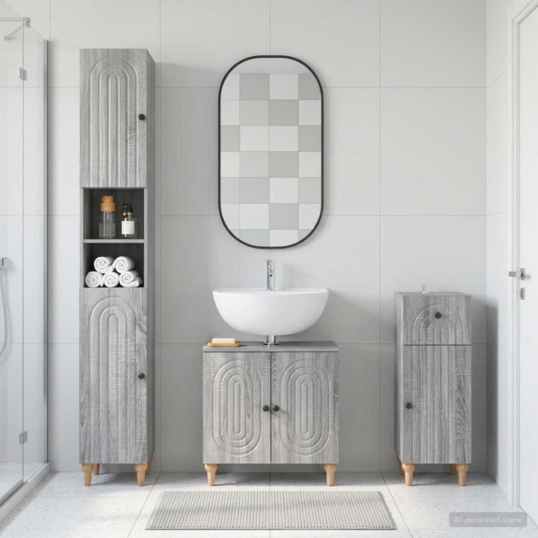 vidaXL Juego de armarios de baño de 3 piezas ALKMAAR