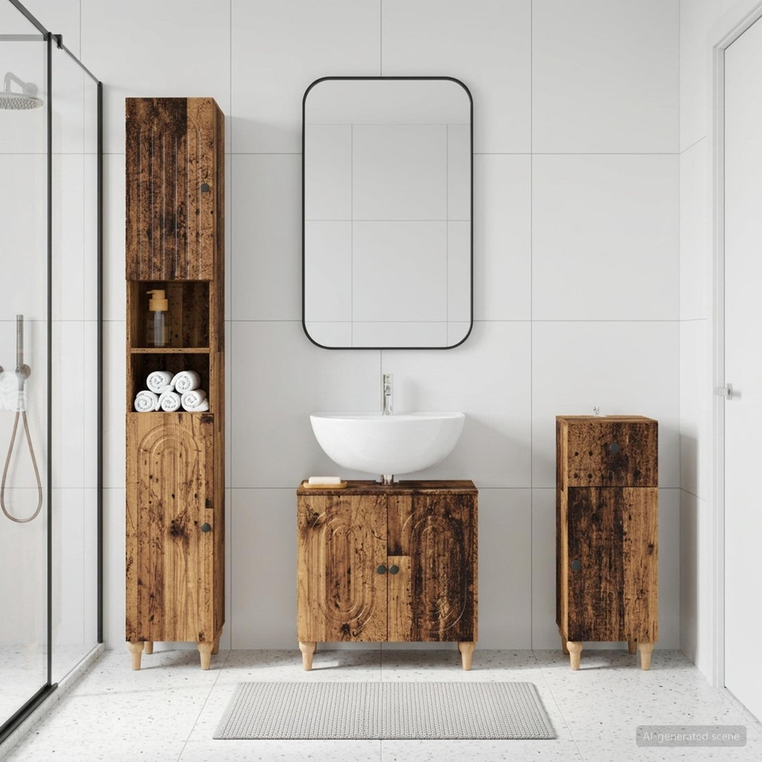 vidaXL Juego de armarios de baño de 3 piezas ALKMAAR