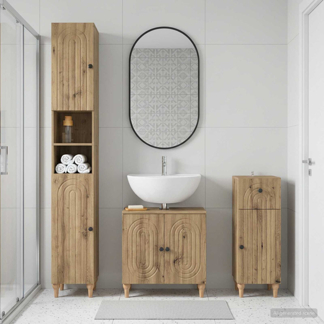vidaXL Juego de armarios de baño de 3 piezas ALKMAAR