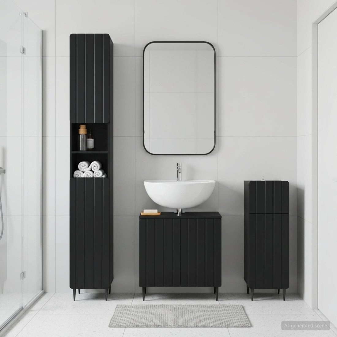 vidaXL Juego de armarios de baño de 3 piezas ZWOLLE