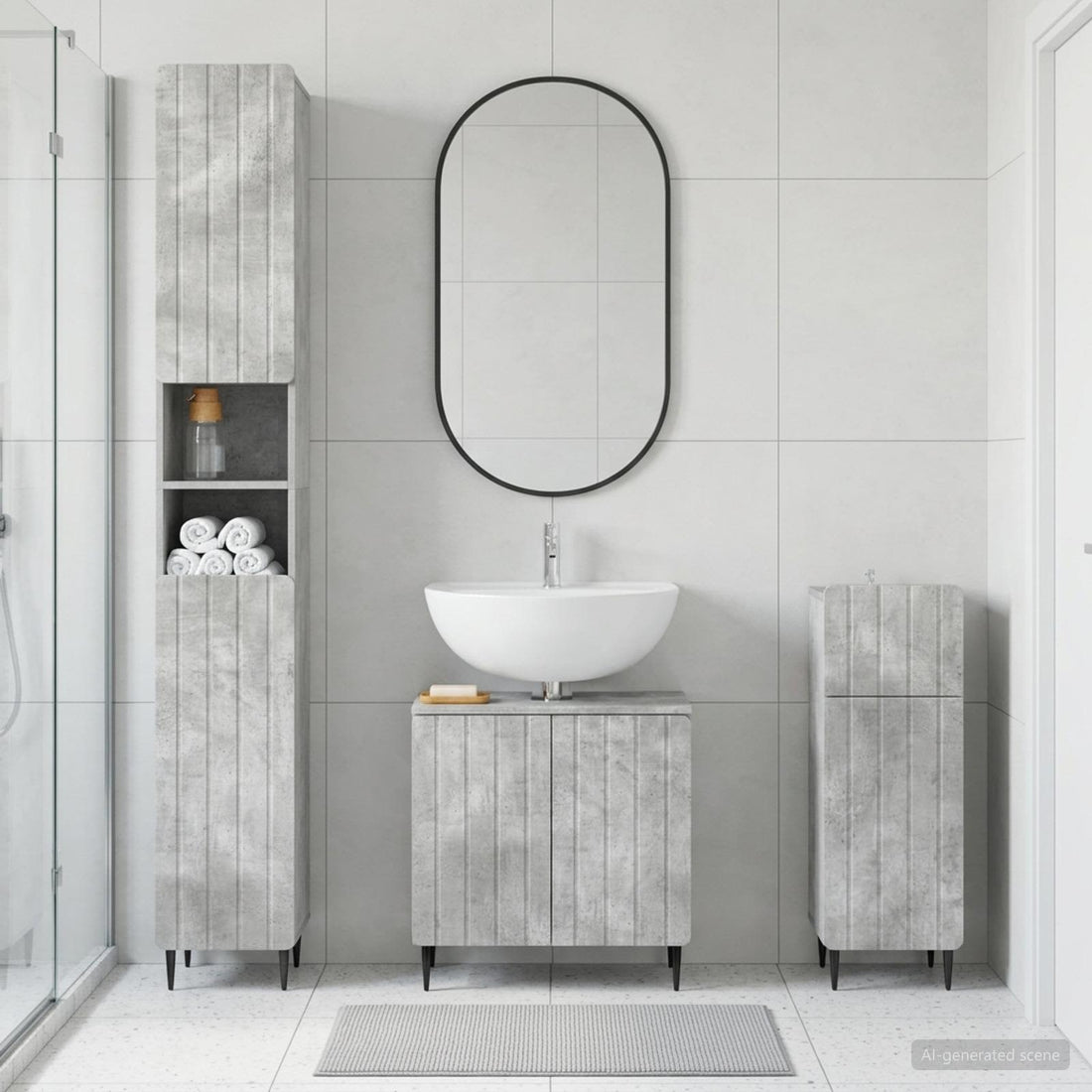 vidaXL Juego de armarios de baño de 3 piezas ZWOLLE