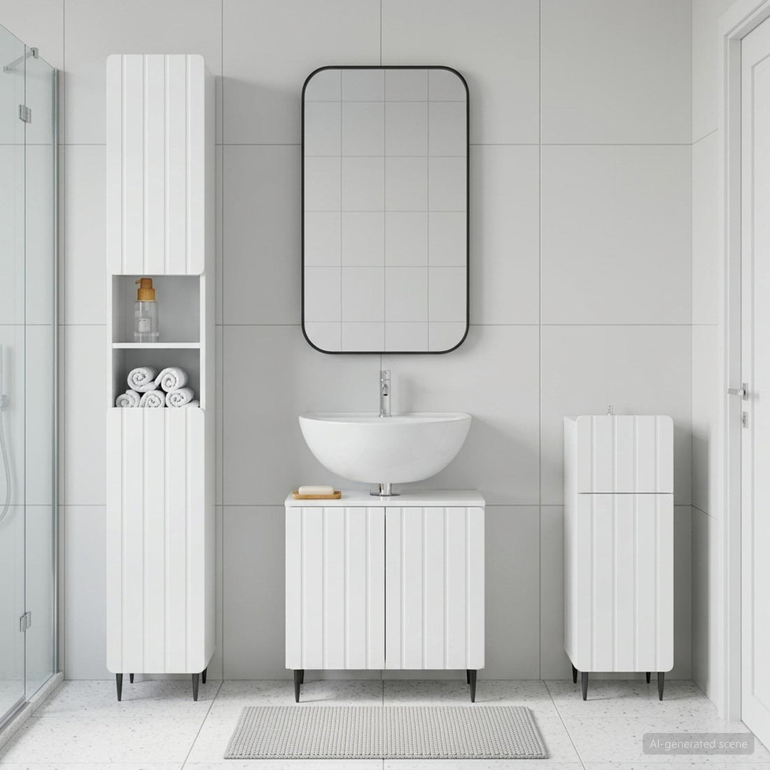vidaXL Juego de armarios de baño de 3 piezas ZWOLLE