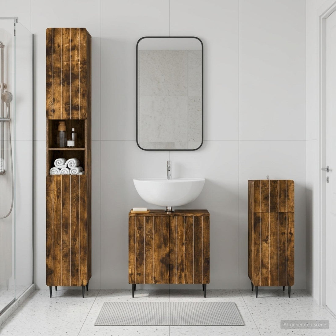 vidaXL Juego de armarios de baño de 3 piezas ZWOLLE