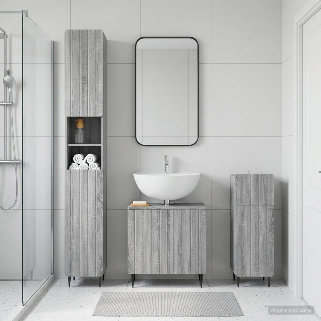 vidaXL Juego de armarios de baño de 3 piezas ZWOLLE