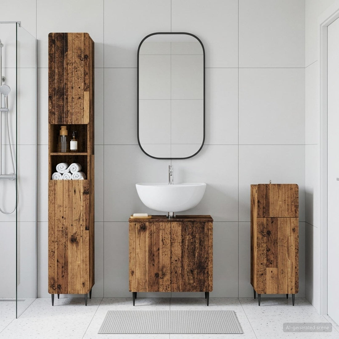 vidaXL Juego de armarios de baño de 3 piezas ZWOLLE