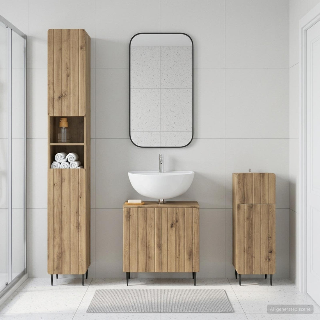 vidaXL Juego de armarios de baño de 3 piezas ZWOLLE
