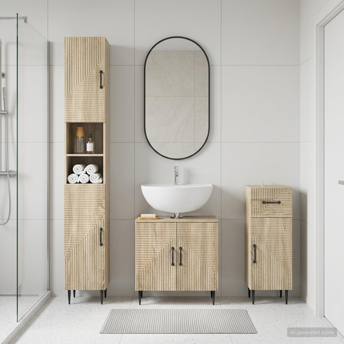 vidaXL Juego de armarios de baño de 3 piezas HAARLEM