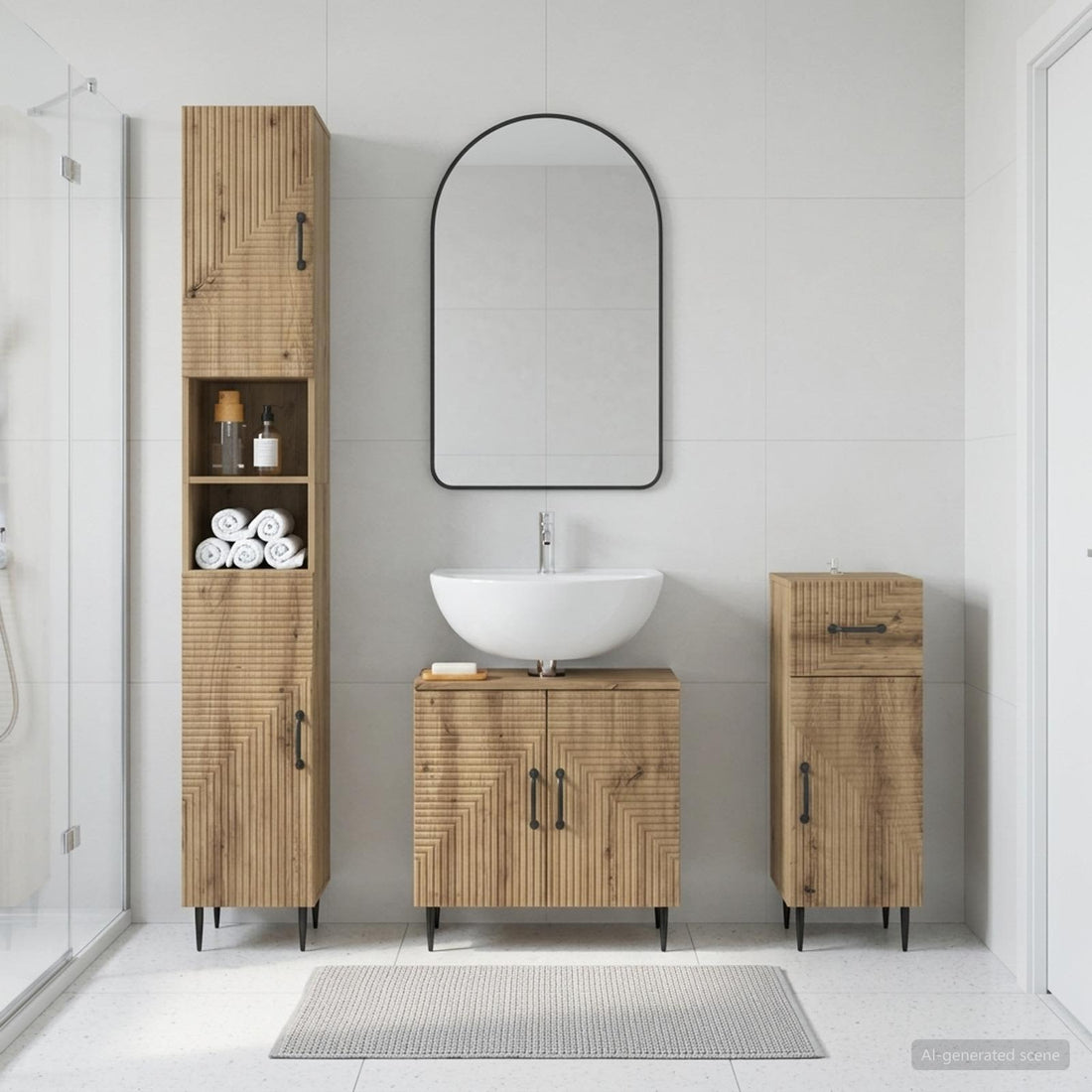 vidaXL Juego de armarios de baño de 3 piezas HAARLEM