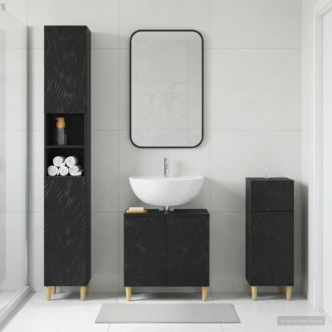vidaXL Juego de armarios de baño de 3 piezas DELFT