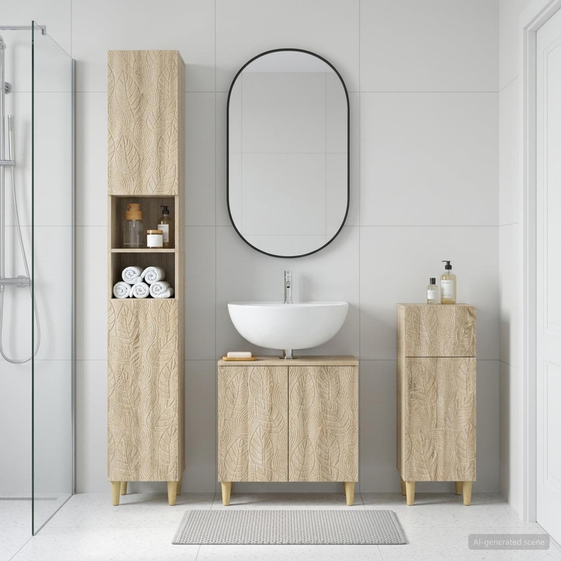 vidaXL Juego de armarios de baño de 3 piezas DELFT