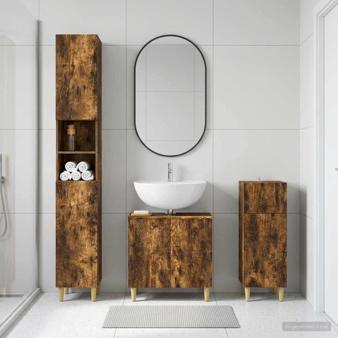 vidaXL Juego de armarios de baño de 3 piezas DELFT