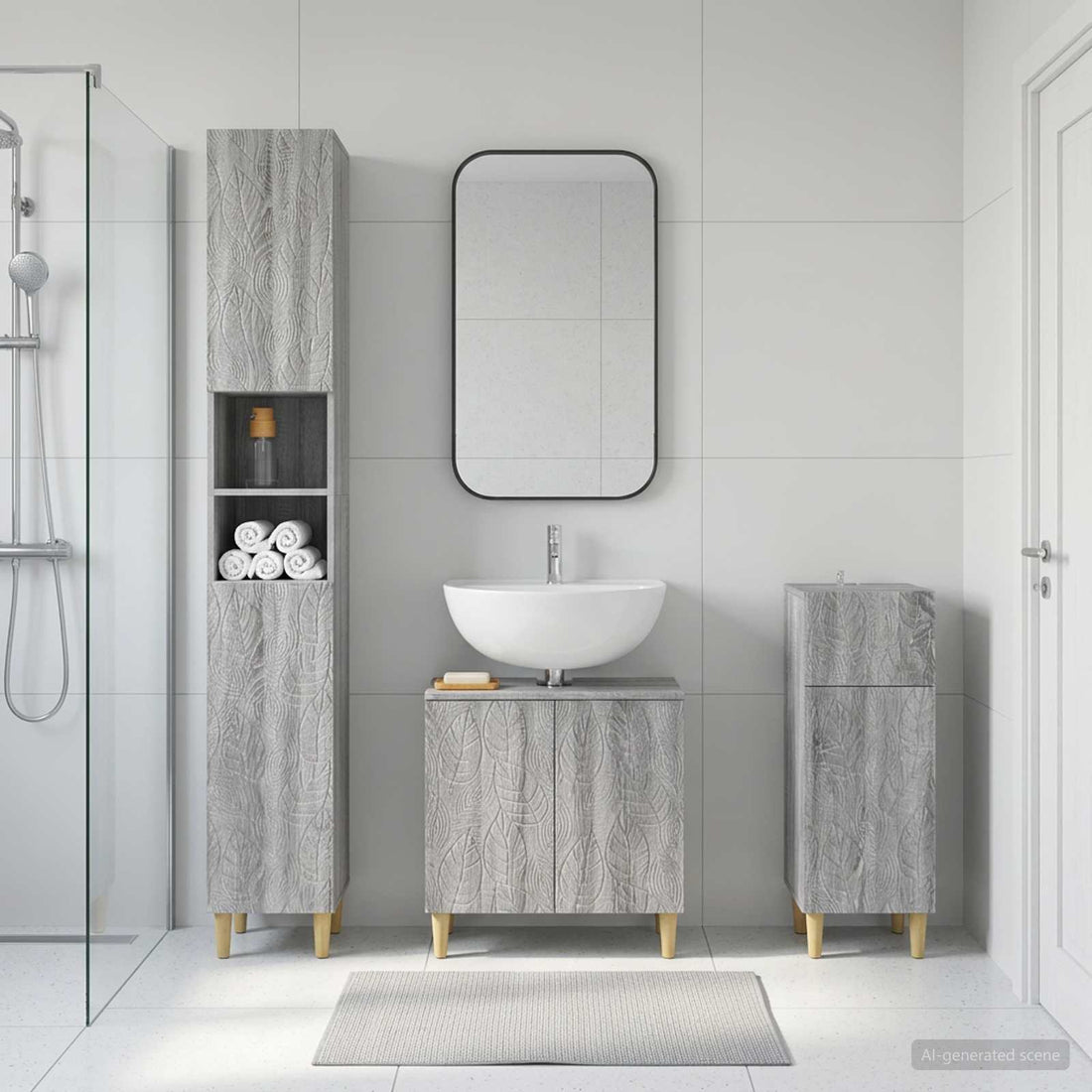 vidaXL Juego de armarios de baño de 3 piezas DELFT