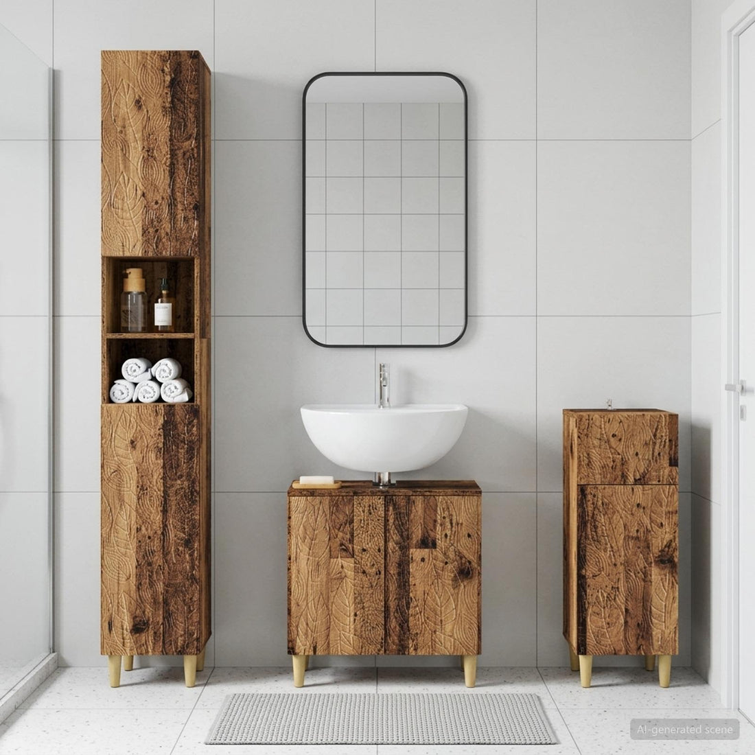 vidaXL Juego de armarios de baño de 3 piezas DELFT