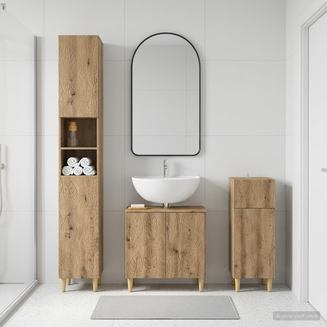vidaXL Juego de armarios de baño de 3 piezas DELFT