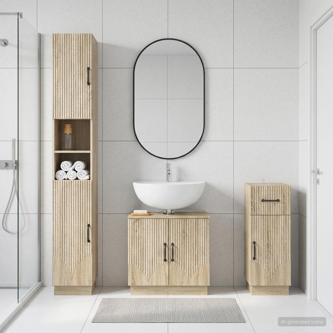 vidaXL Juego de armarios de baño de 3 piezas HOORN