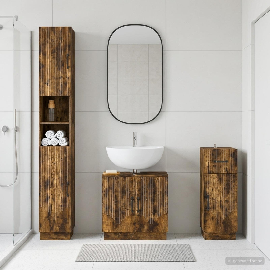 vidaXL Juego de armarios de baño de 3 piezas HOORN