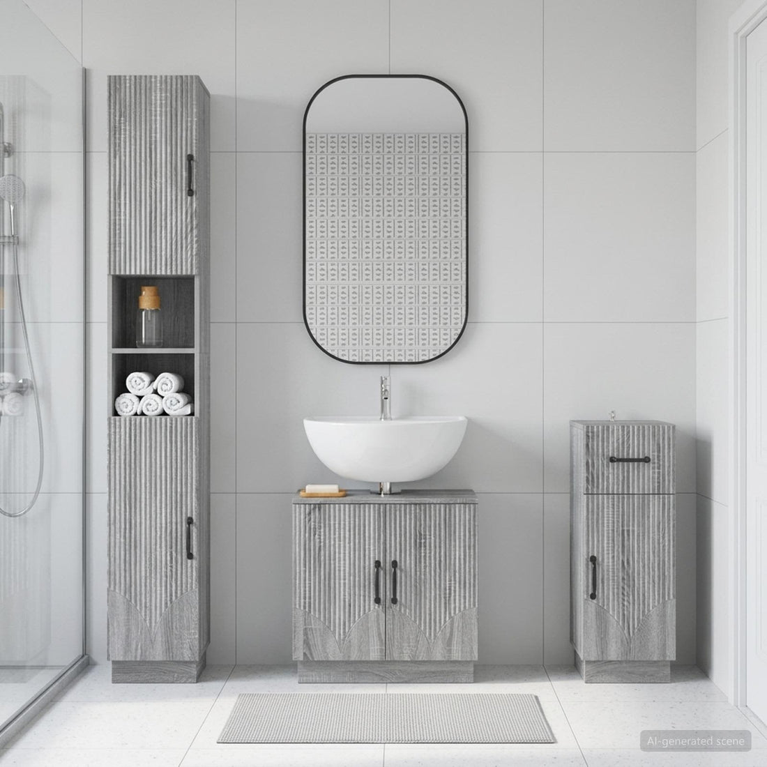 vidaXL Juego de armarios de baño de 3 piezas HOORN