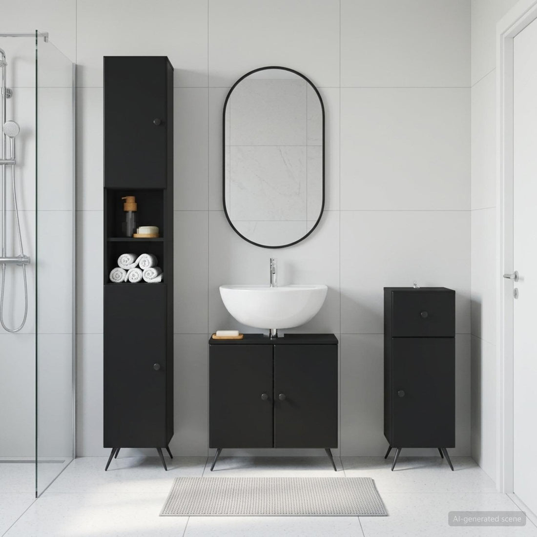 vidaXL Juego de armarios de baño de 3 piezas BREDA