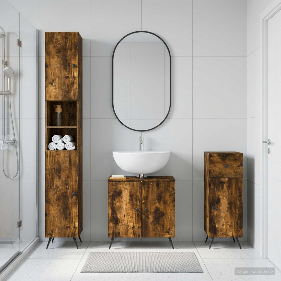 vidaXL Juego de armarios de baño de 3 piezas BREDA