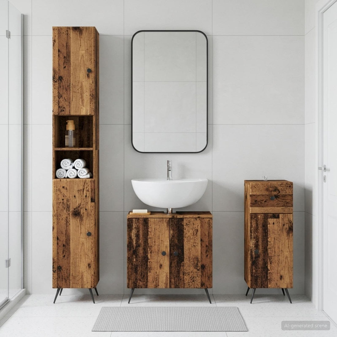 vidaXL Juego de armarios de baño de 3 piezas BREDA