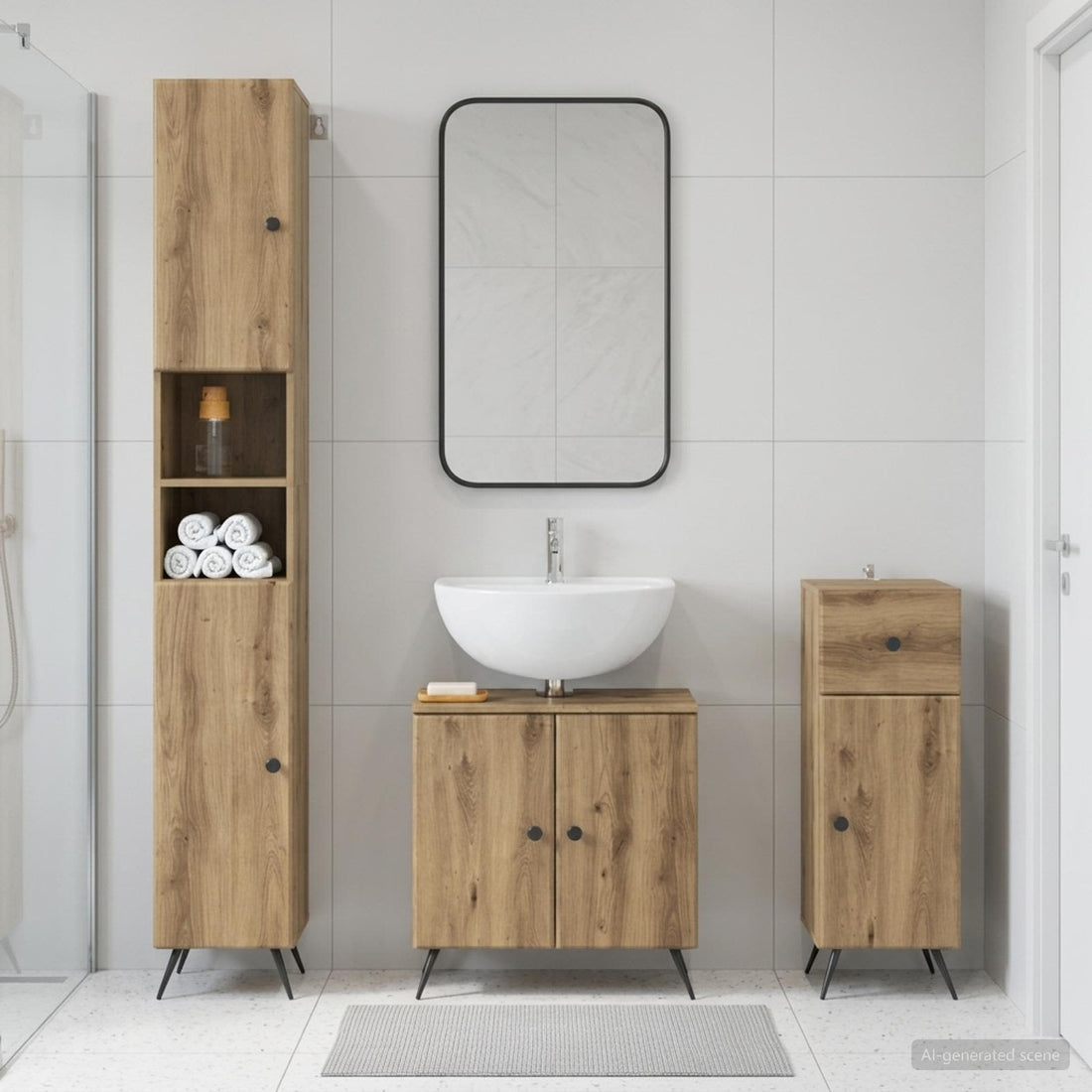 vidaXL Juego de armarios de baño de 3 piezas BREDA