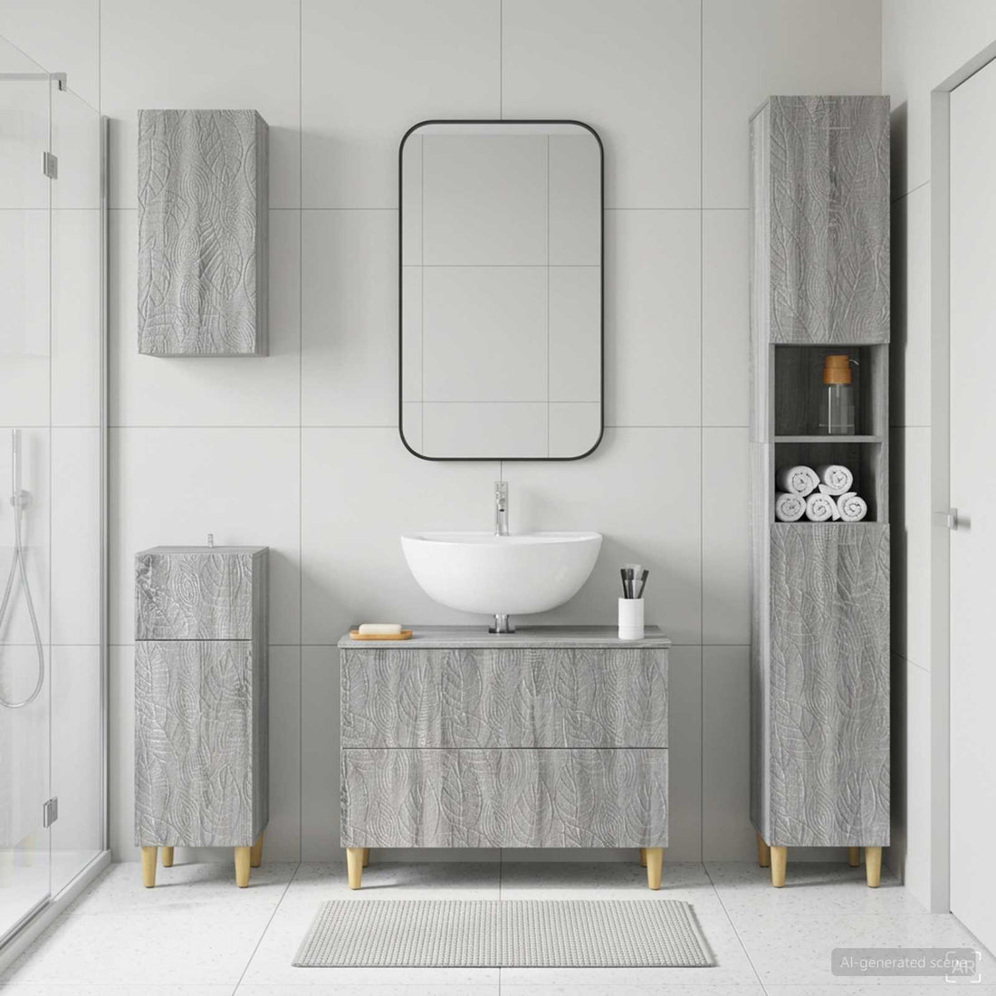 vidaXL Juego de armarios de baño de 4 piezas DELFT Sonoma gris