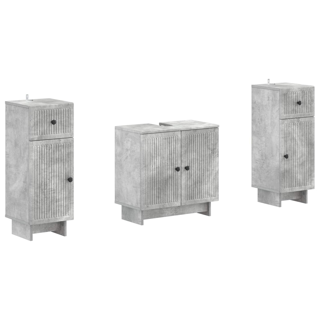 vidaXL Juego de armarios de baño de 3 piezas EDE Gris Hormigón