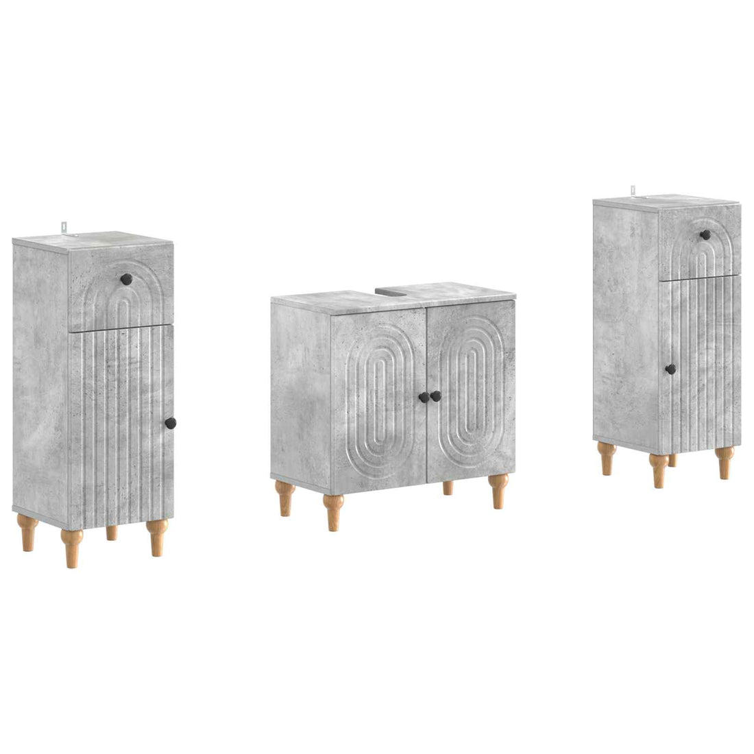 vidaXL Juego de armarios de baño de 3 piezas ALKMAAR Gris Hormigón