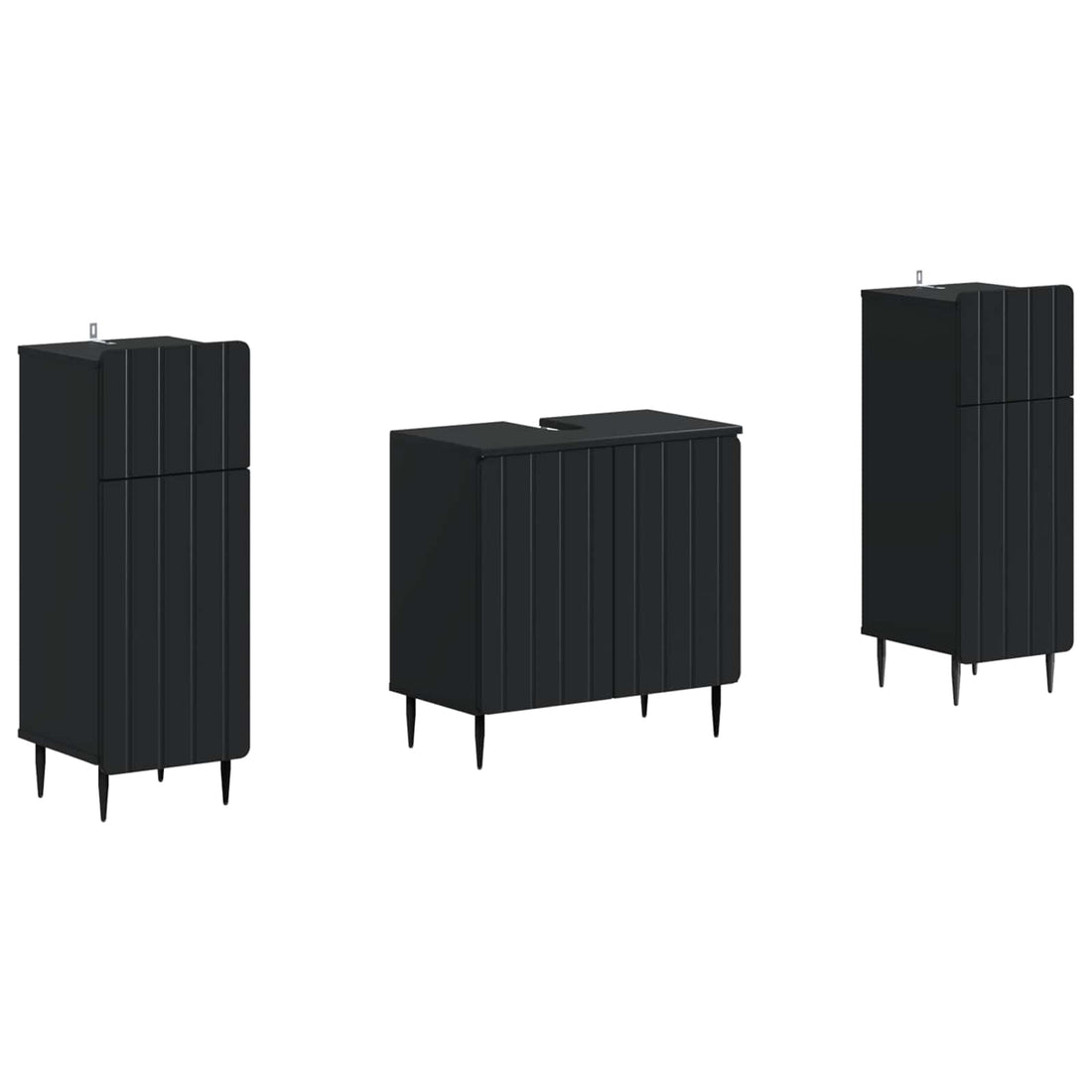 vidaXL Juego de armarios de baño de 3 piezas ZWOLLE Negro