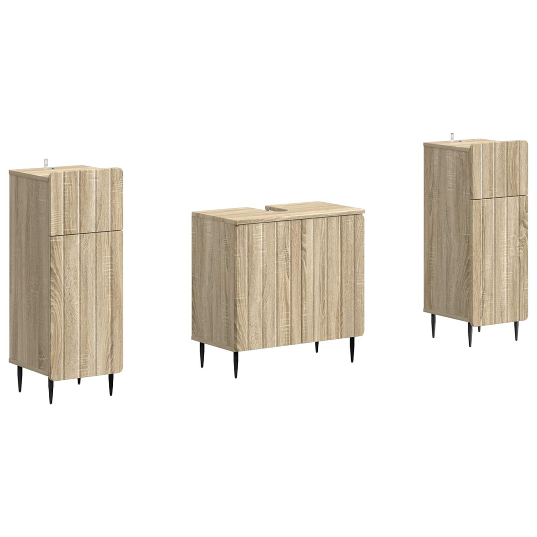 vidaXL Juego de armarios de baño de 3 piezas ZWOLLE Roble Sonoma