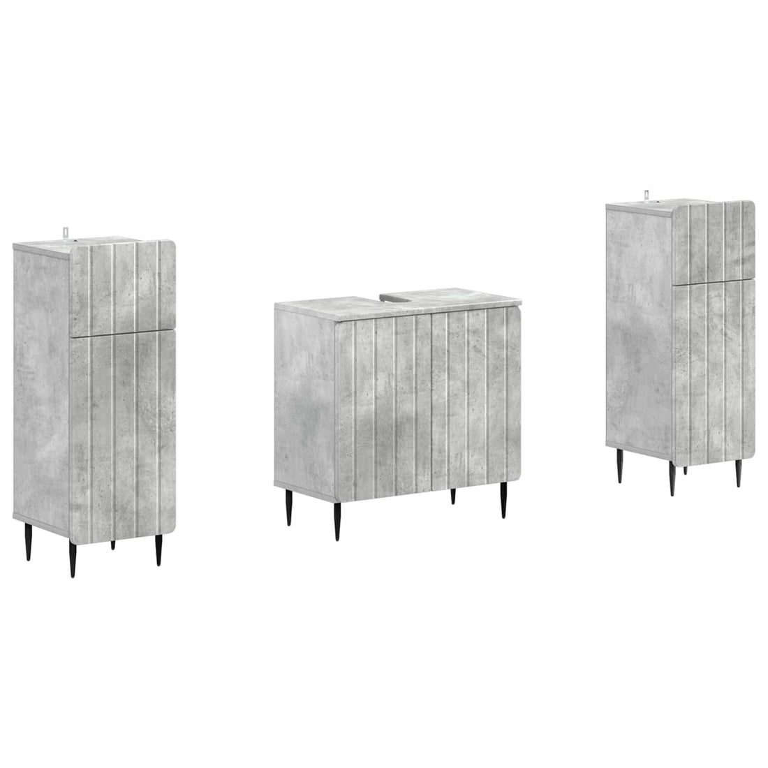 vidaXL Juego de armarios de baño de 3 piezas ZWOLLE Gris Hormigón